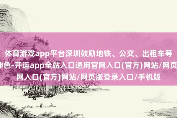 体育游戏app平台深圳鼓励地铁、公交、出租车等全面支捏多元支付神色-开运app全站入口通用官网入口(官方)网站/网页版登录入口/手机版